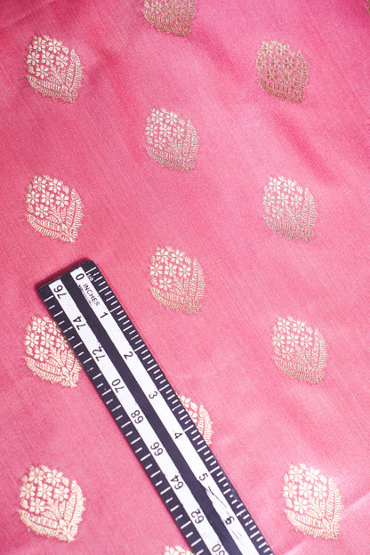 "MCF 10" Banarasi Handwoven Gajri Brocade Buta Fabric