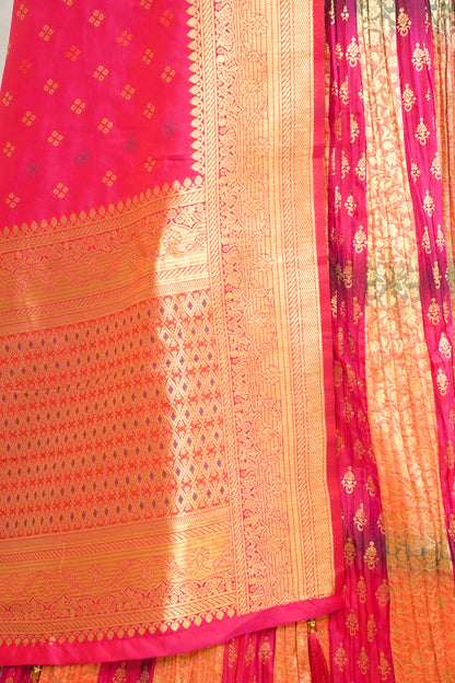 "MANSI 025" Banarasi Crush Rangkat Silk Lehenga with Elegant Cutwork Border