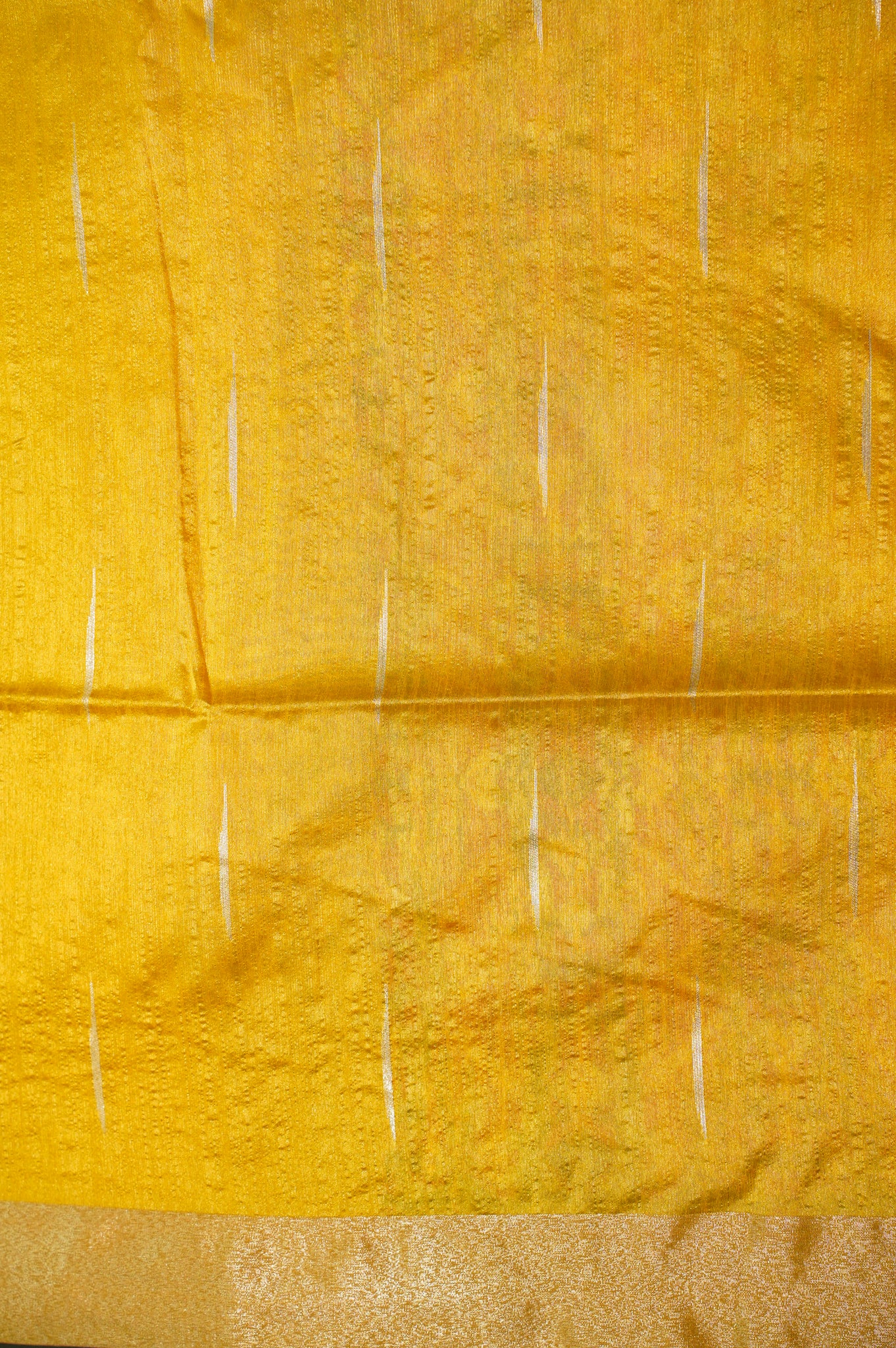 UTSAV BANARAS 204: Radiant Yellow Raw Silk Saree with Patola Design, Zari Patta Border &amp; Zari Palla