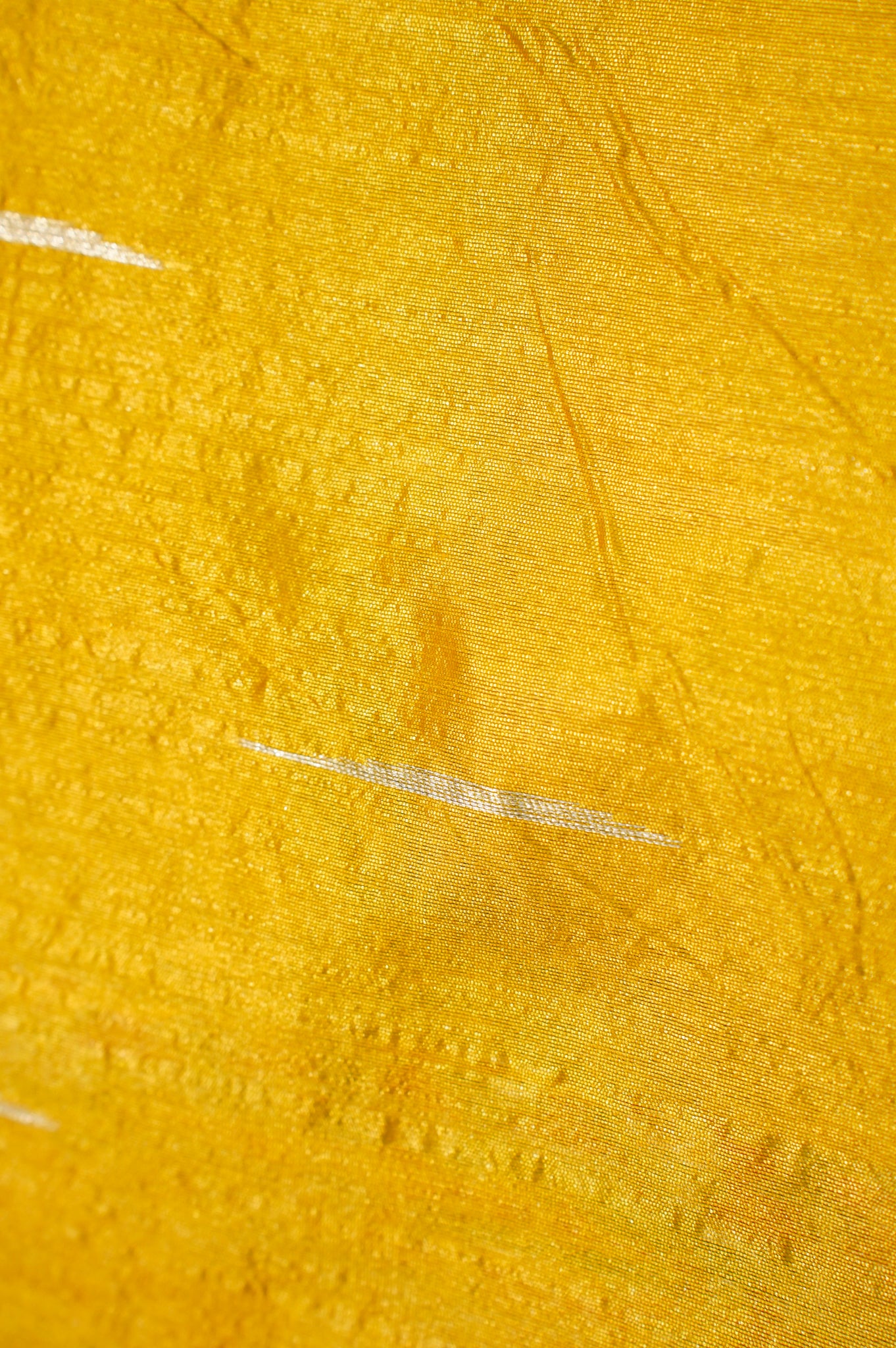 UTSAV BANARAS 204: Radiant Yellow Raw Silk Saree with Patola Design, Zari Patta Border &amp; Zari Palla