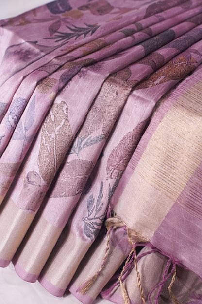 "UTSAV BANARAS 233" Banarasi Onion Block Print Raw Silk Saree