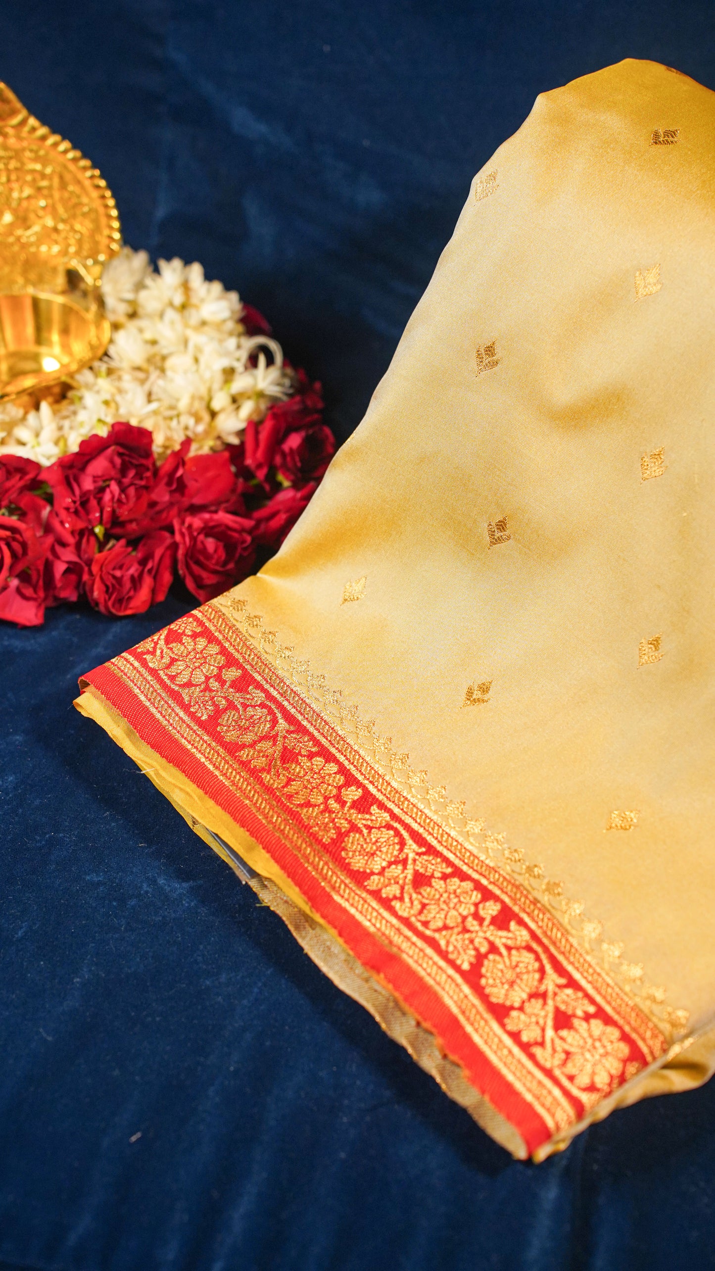 "UTSAV BANARAS 154" Banarasi Golden Yellow Katan Silk Saree