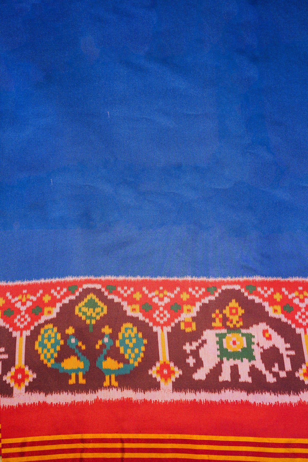"UTSAV BANARAS 189" Banarasi Royal Blue Patola Silk Saree With Elephant &amp; Peacock Motifs