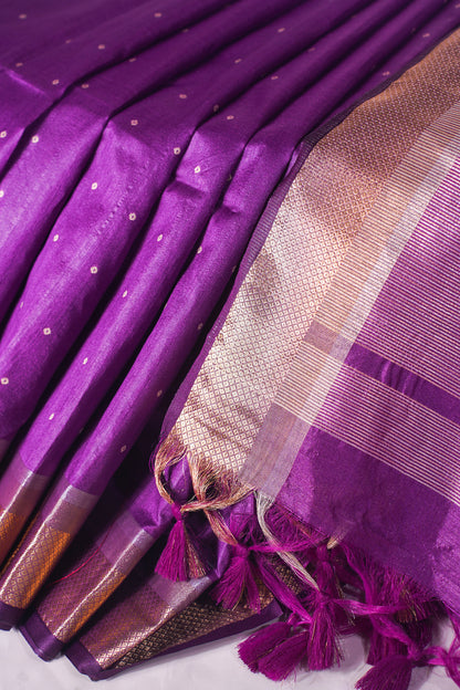 "UTSAV BANARAS 231" Banarasi Magenta Tusser Silk Saree