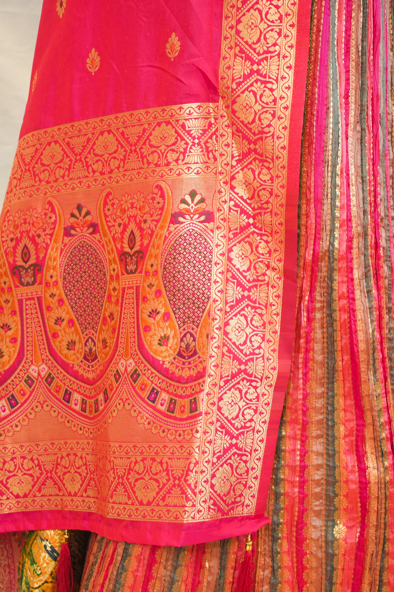 "MANSI 023" Banarasi Crush Rangkat Silk Lehenga with Elegant Cutwork Border
