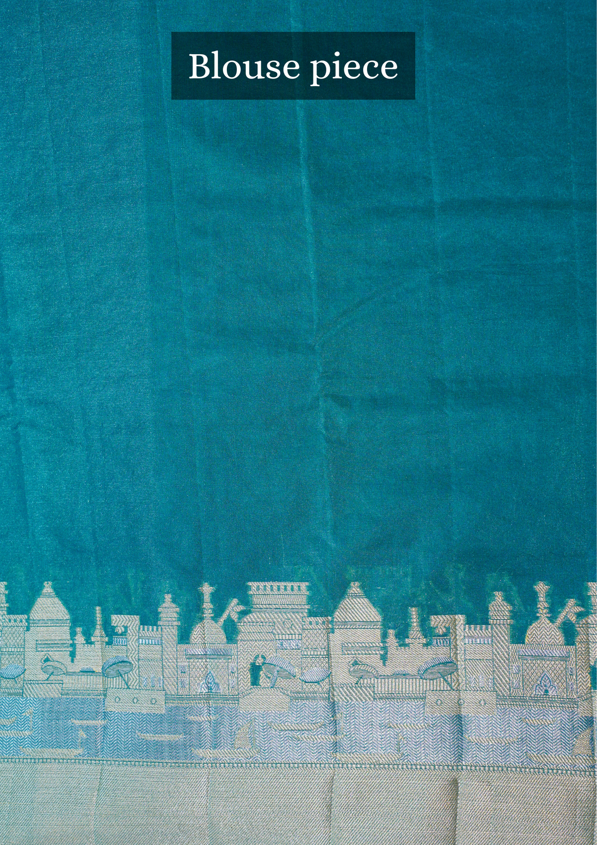 UTSAV BANARAS 003H: Banarasi Raw Silk Saree with Silver &amp; Gold Zari In Rama Green