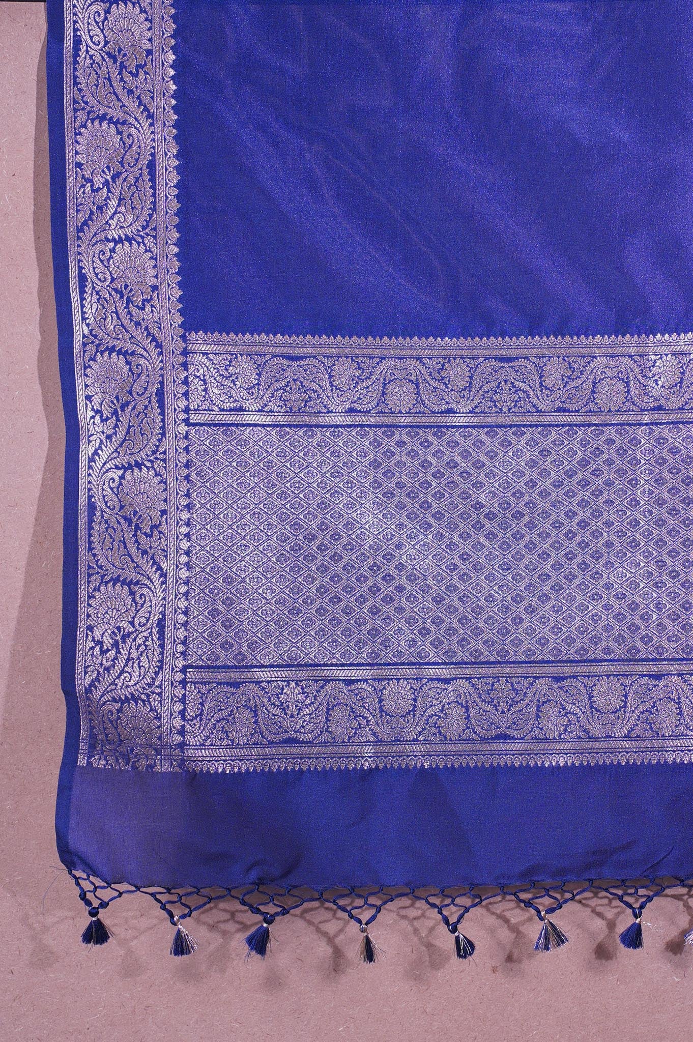 "MCD 010" Banarasi Navy Blue Designer Vegan Silk Dupatta