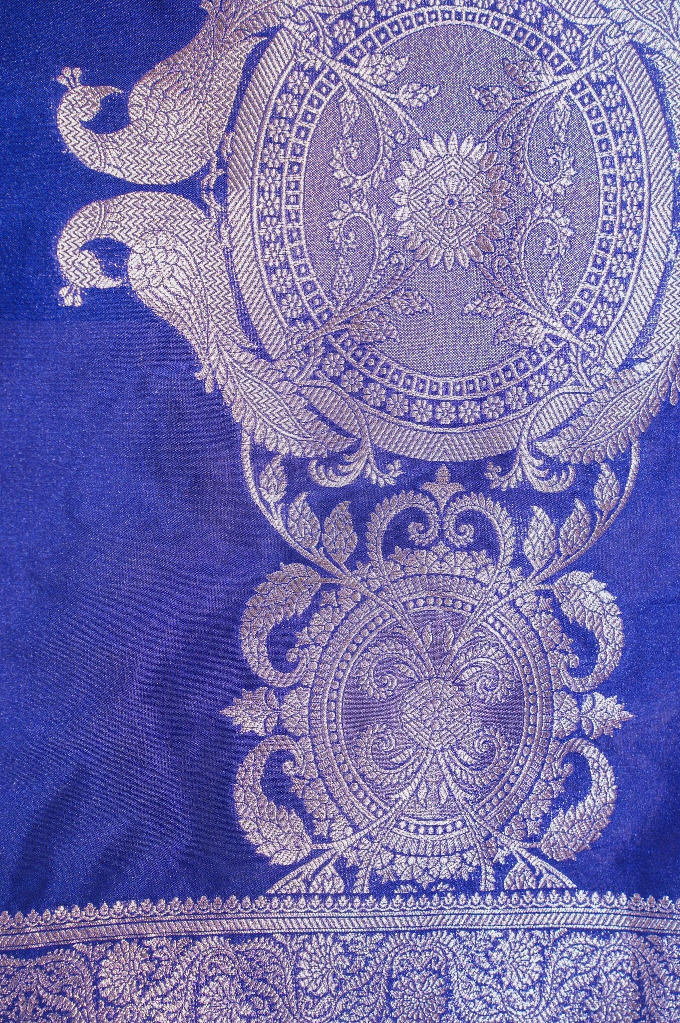 "MCD 010" Banarasi Navy Blue Designer Vegan Silk Dupatta