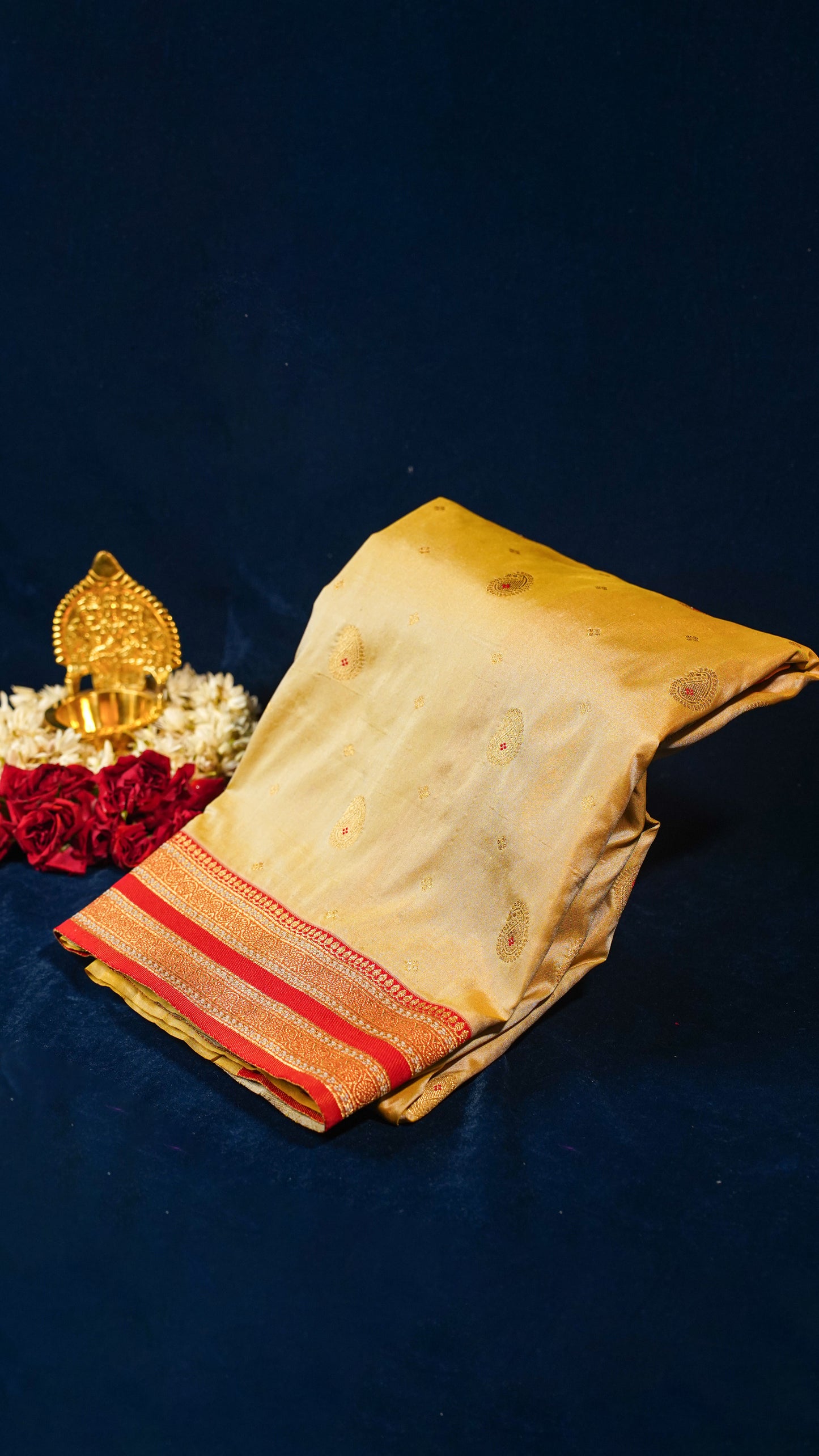 "UTSAV BANARAS 157" Banarasi Mustard Yellow Katan Silk Saree