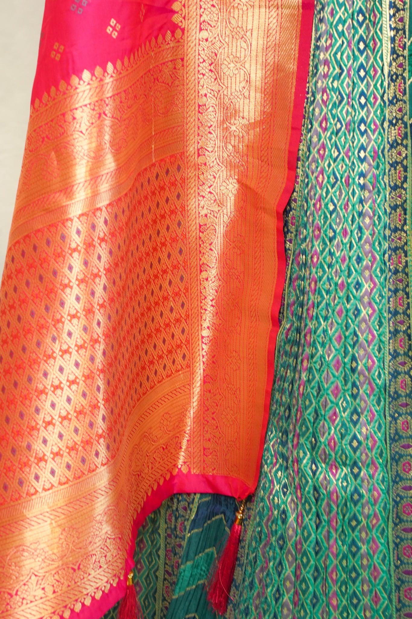 "MANSI 022" Banarasi Crush Rangkat Silk Lehenga with Elegant Cutwork Border