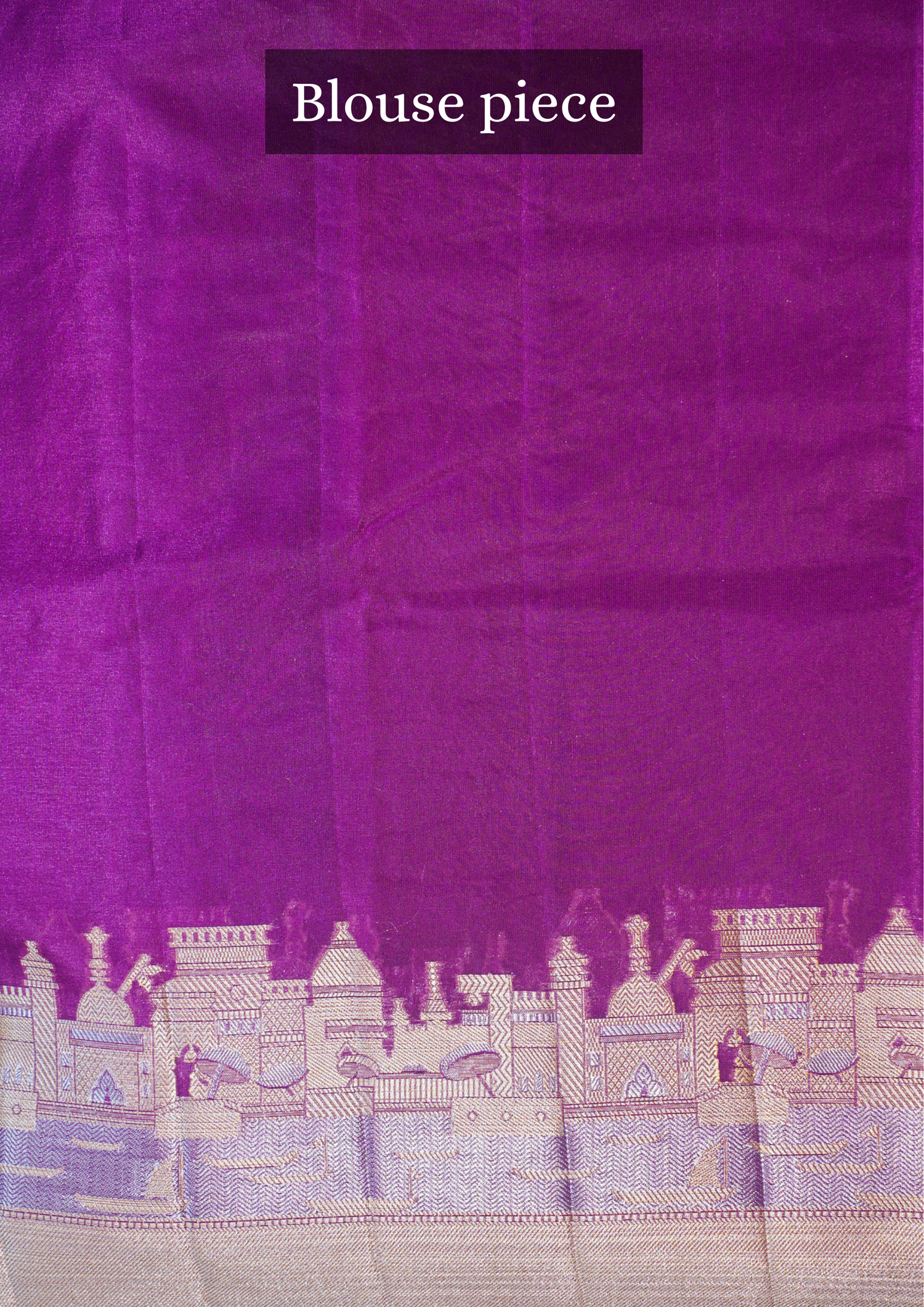 UTSAV BANARAS 003I: Banarasi Raw Silk Saree with Silver &amp; Gold Zari In Magenta