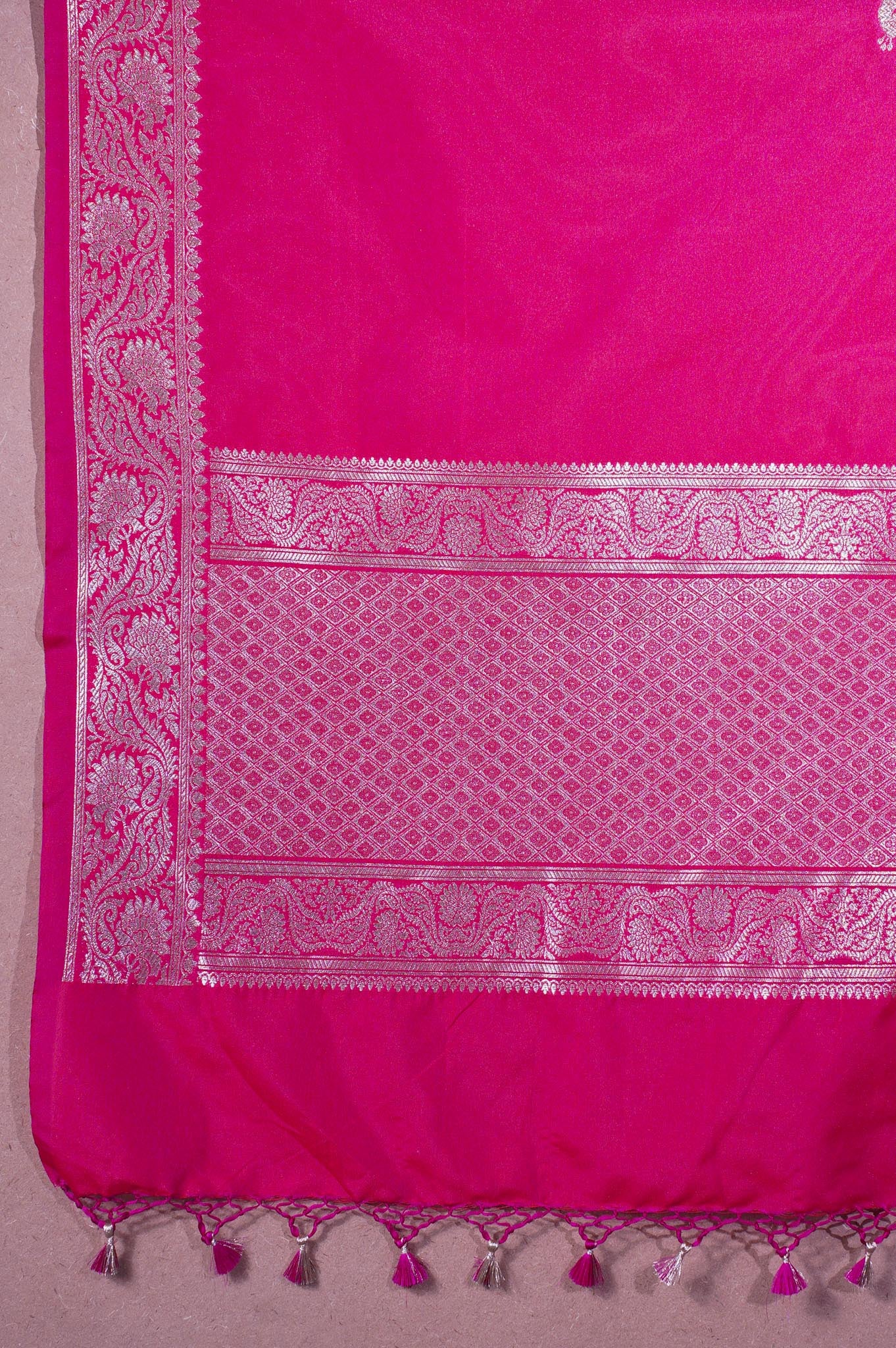 "MCD 006" Banarasi Red Designer Vegan Silk Dupatta
