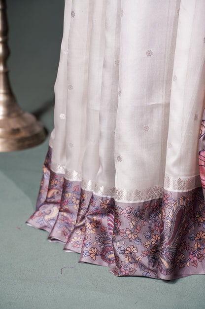 "UTSAV BANARAS 243" Banarasi Artistic Kalamkari Soft Silk Saree With Mythical Bird Motifs