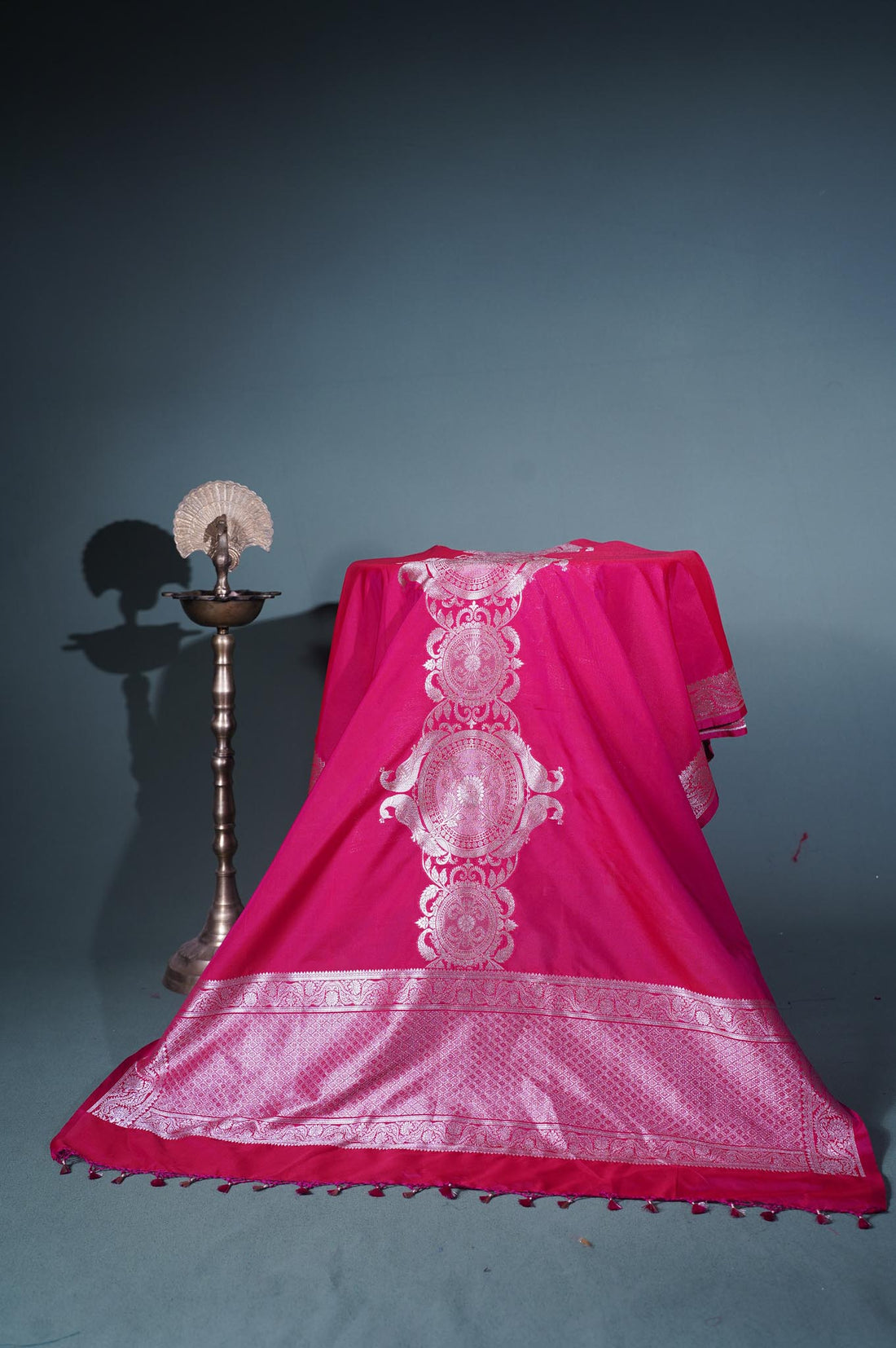 "MCD 006" Banarasi Red Designer Vegan Silk Dupatta