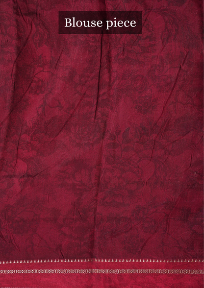 UTSAV BANARAS 335: Graceful Ivory Munga Silk Saree with Artistic Print &amp; Satin Zari Patta Border