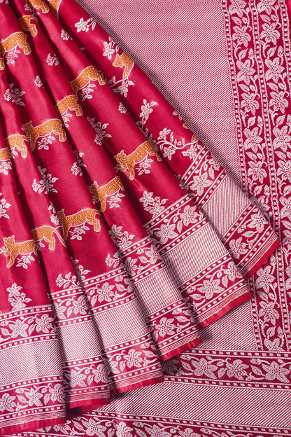 "WAAH BANARAS 016" Banarasi Masaru Silk Saree With Tested Zari and Twisted Yarn