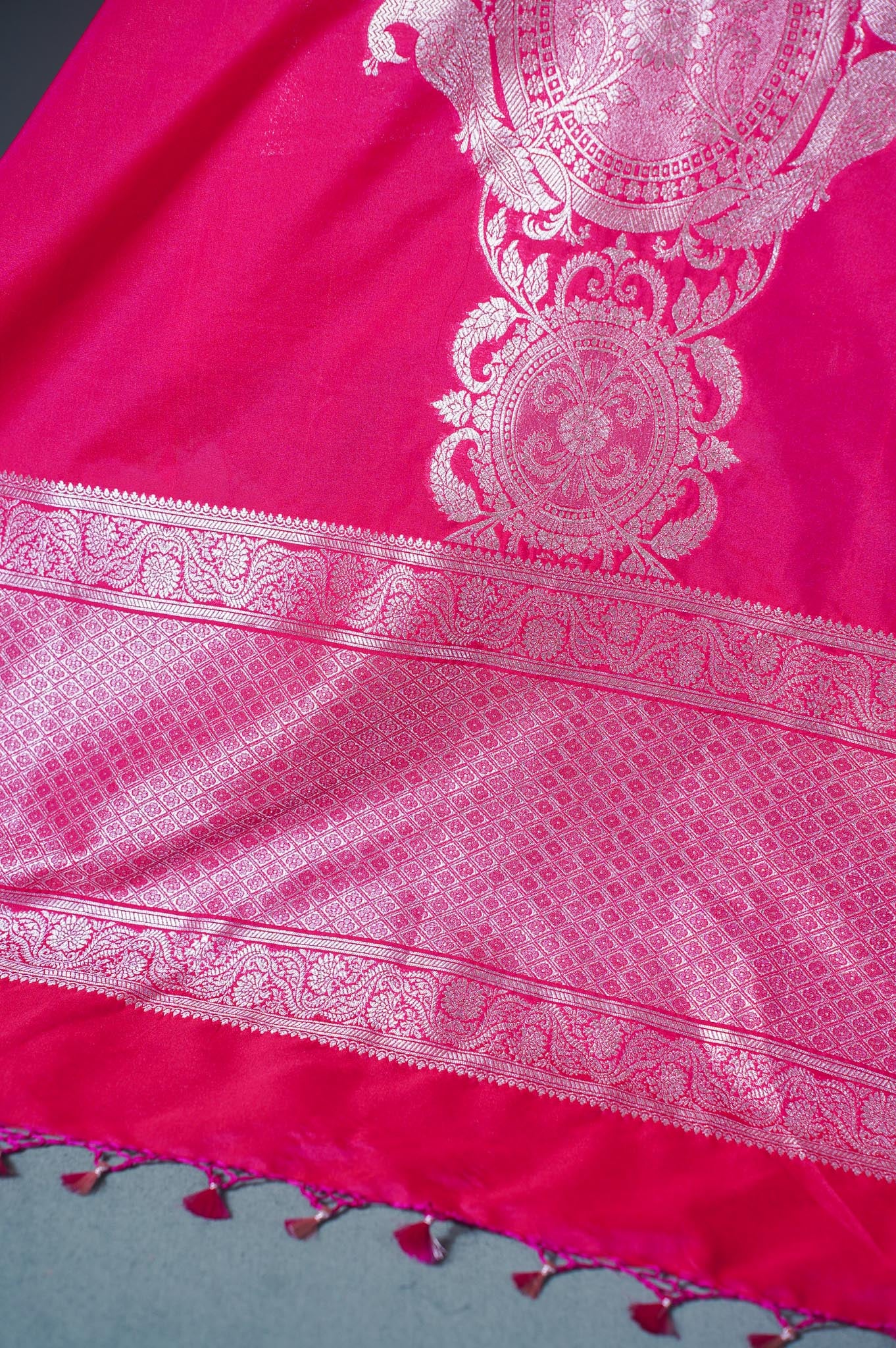 "MCD 006" Banarasi Red Designer Vegan Silk Dupatta