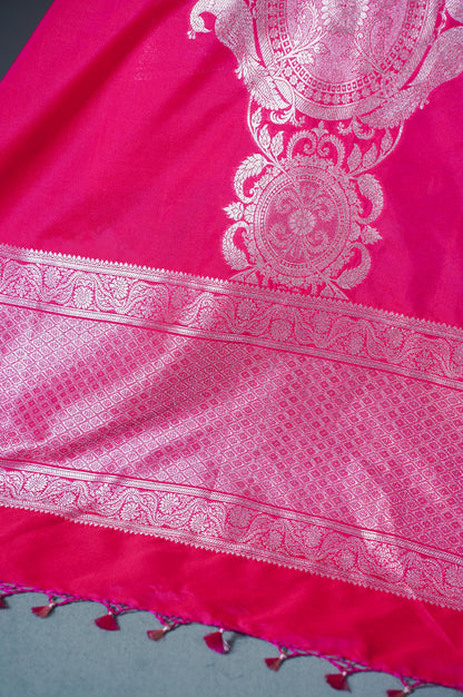 "MCD 006" Banarasi Red Designer Vegan Silk Dupatta
