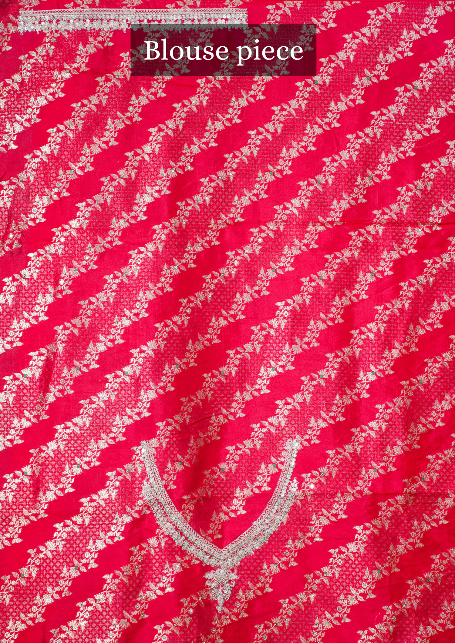 Founder Choice 030: Crimson Red Pure Organza Tissue Silk Saree With Scallop Zardozi Fina Work (Silk Certified)