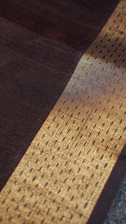 "UTSAV BANARAS 116" Banarasi Dark Taupe Madhubani Silk Saree