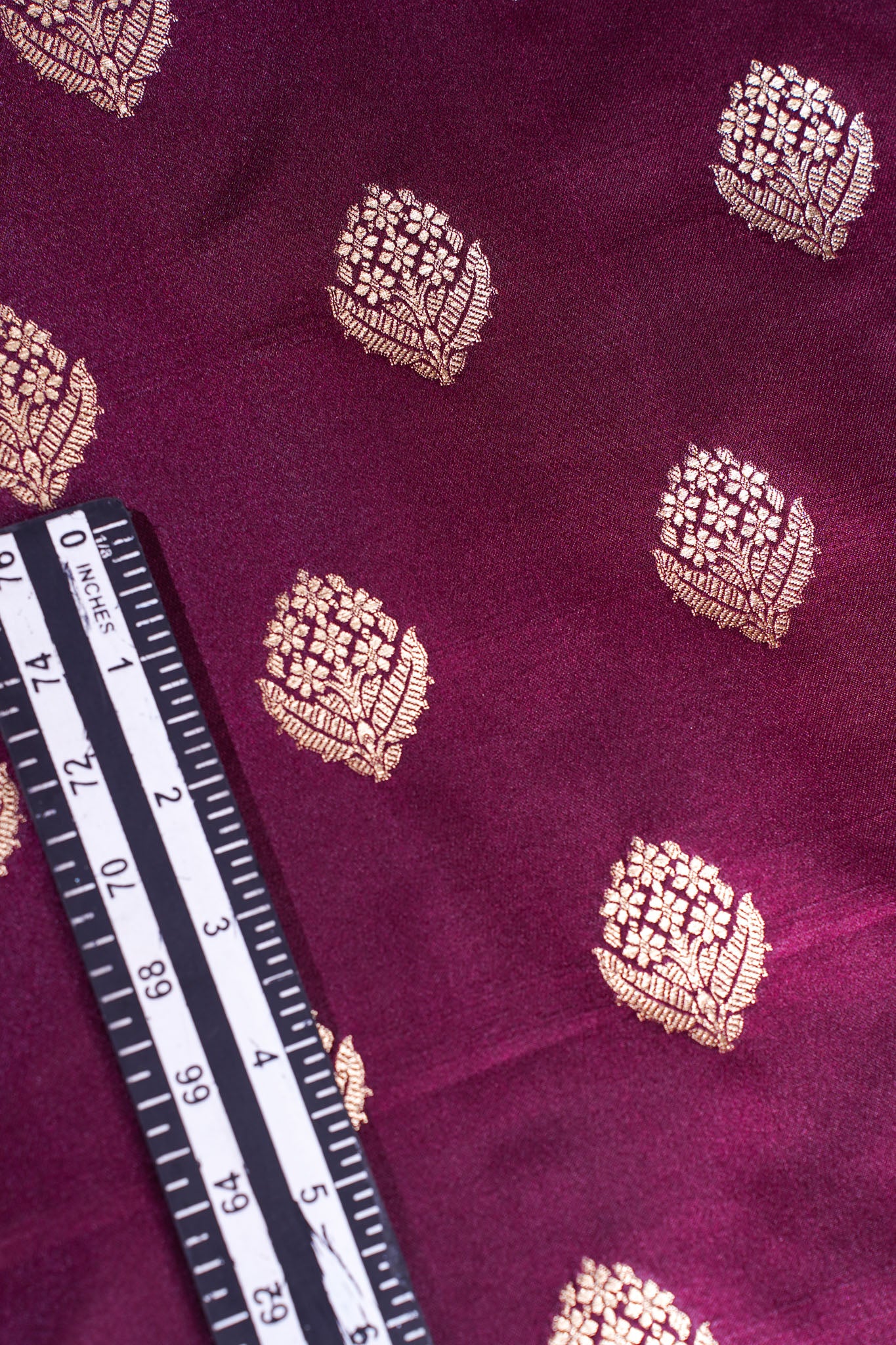 "MCF 8" Banarasi Handwoven Maroon Brocade Buta Fabric