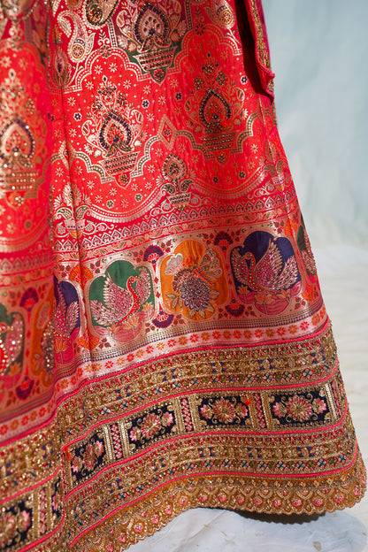 "Mansi 067" Banarasi Meenakari AD Work Silk Lehenga