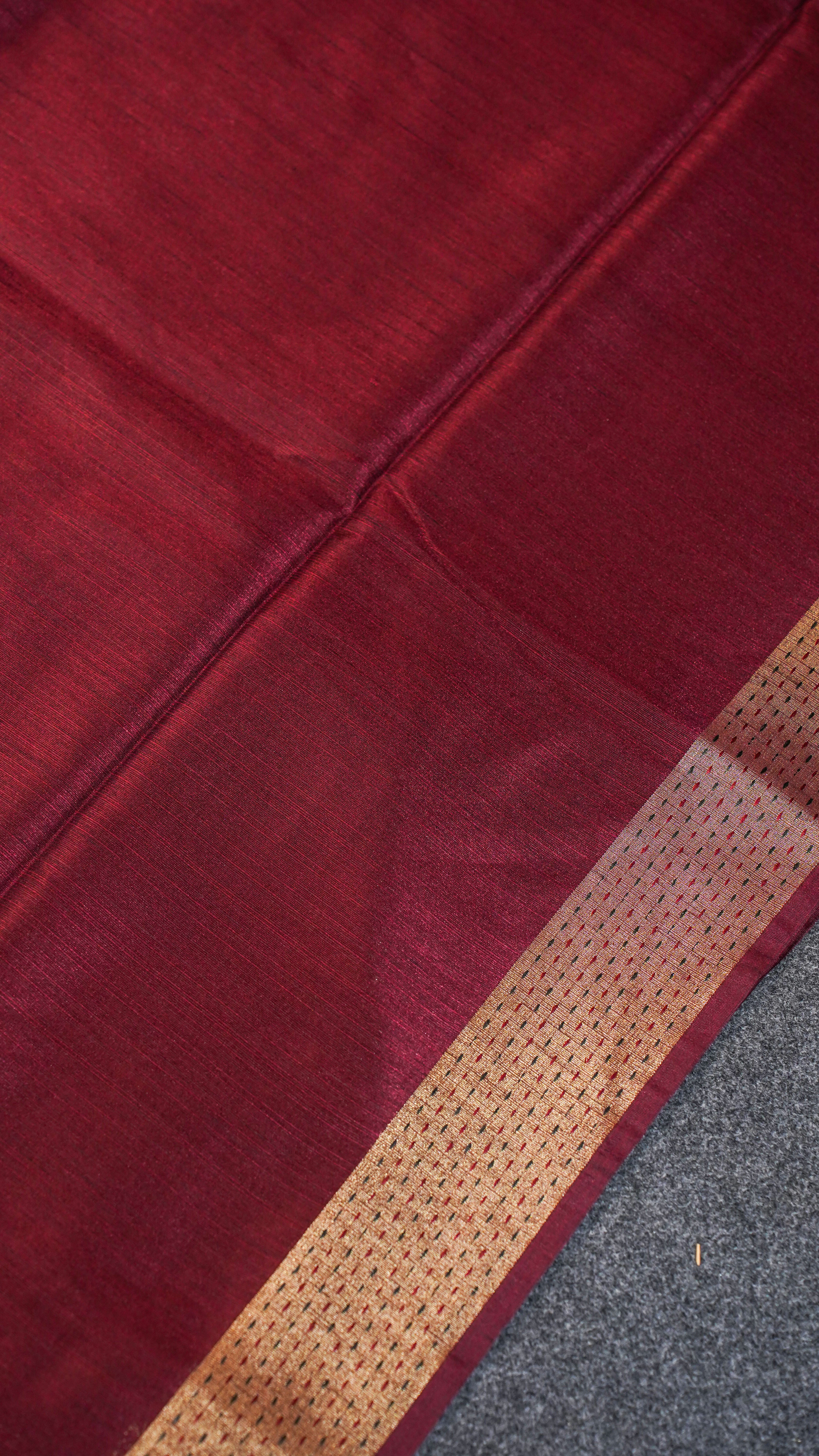 "UTSAV BANARAS 113" Banarasi Rich Maroon Madhubani Silk Saree