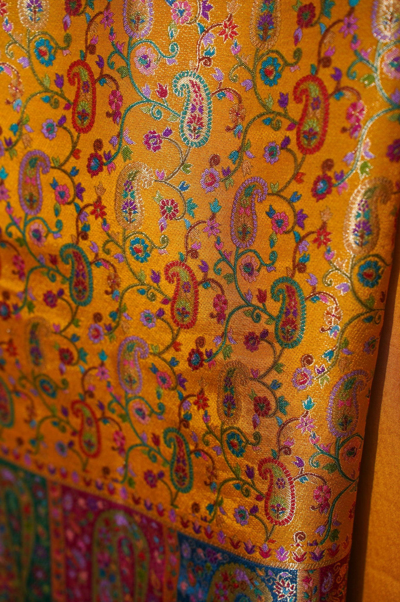 MANSI 113 Regal Mustard Yellow Meenakari Brocade Silk Suit Set