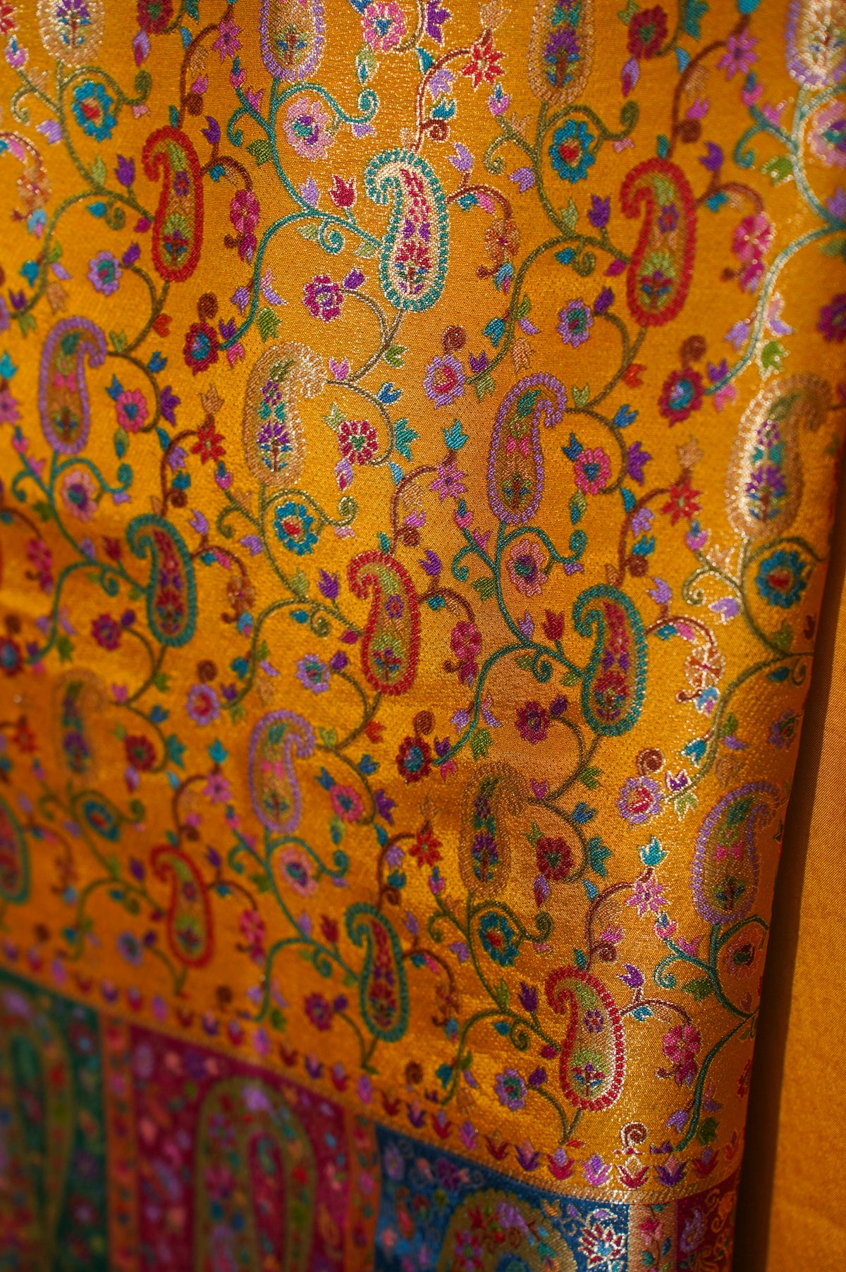 MANSI 113 Regal Mustard Yellow Meenakari Brocade Silk Suit Set
