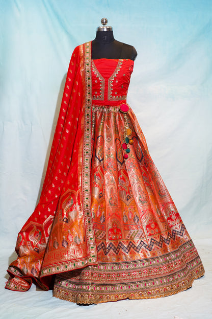 "Mansi 056" Banarasi Meenakari Stone Work Lehenga