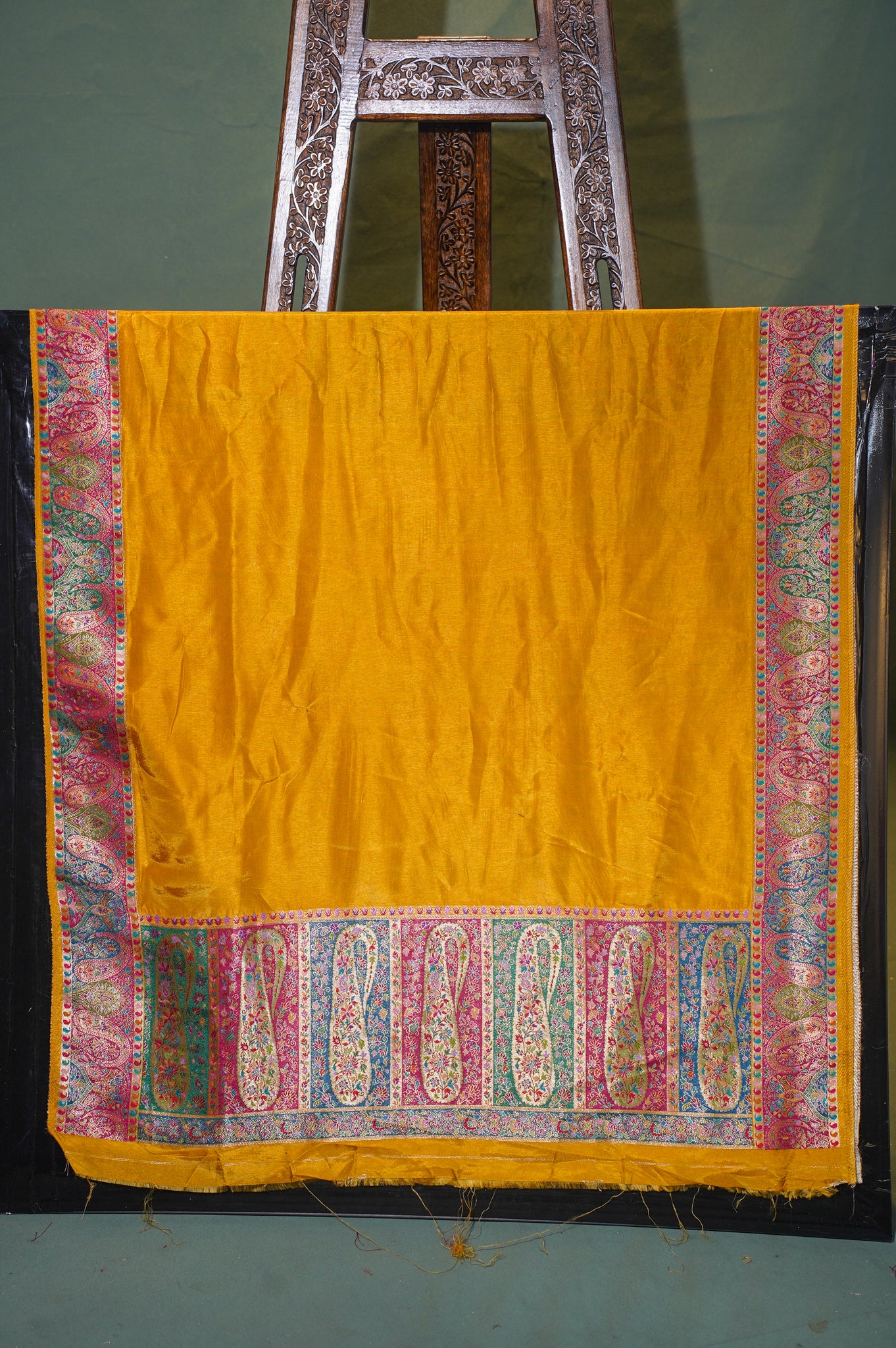 MANSI 113 Regal Mustard Yellow Meenakari Brocade Silk Suit Set