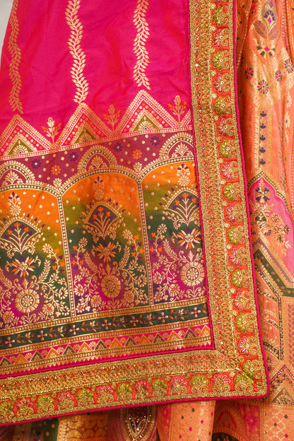 "MANSI 027" Banarasi Traditional Silk Lehenga Cutwork Border With AD Work