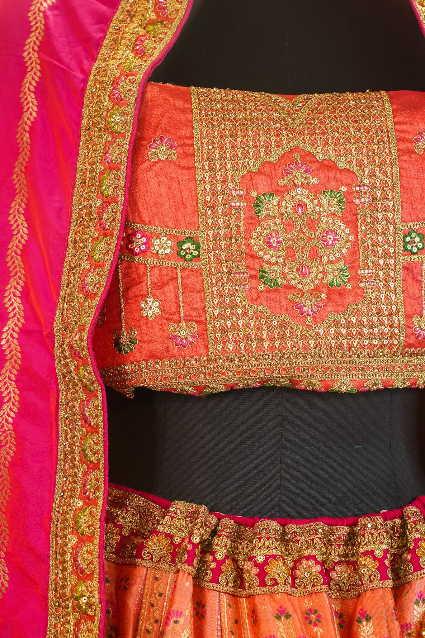 "MANSI 027" Banarasi Traditional Silk Lehenga Cutwork Border With AD Work