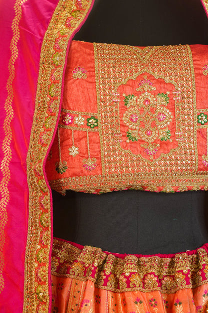 "MANSI 027" Banarasi Traditional Silk Lehenga Cutwork Border With AD Work