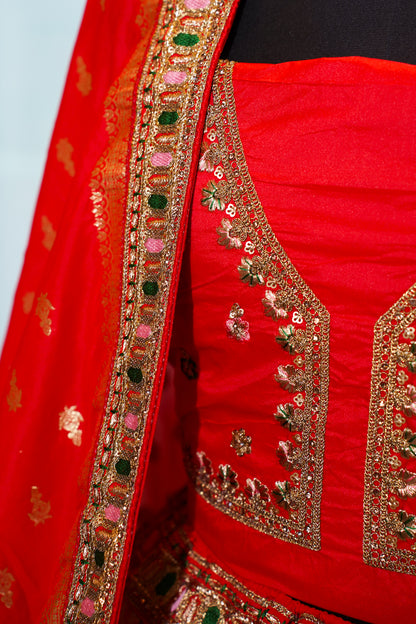 "Mansi 056" Banarasi Meenakari Stone Work Lehenga