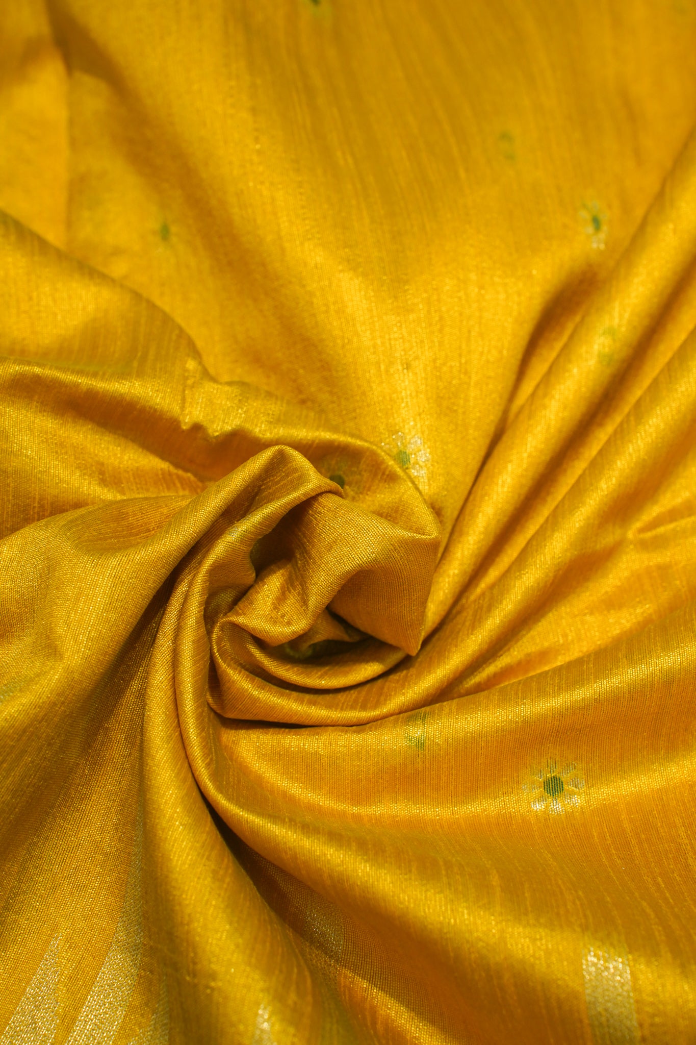 "UTSAV BANARAS 170" Banarasi Bright Yellow Cotton Tissue Silk Saree With Kamal Butta