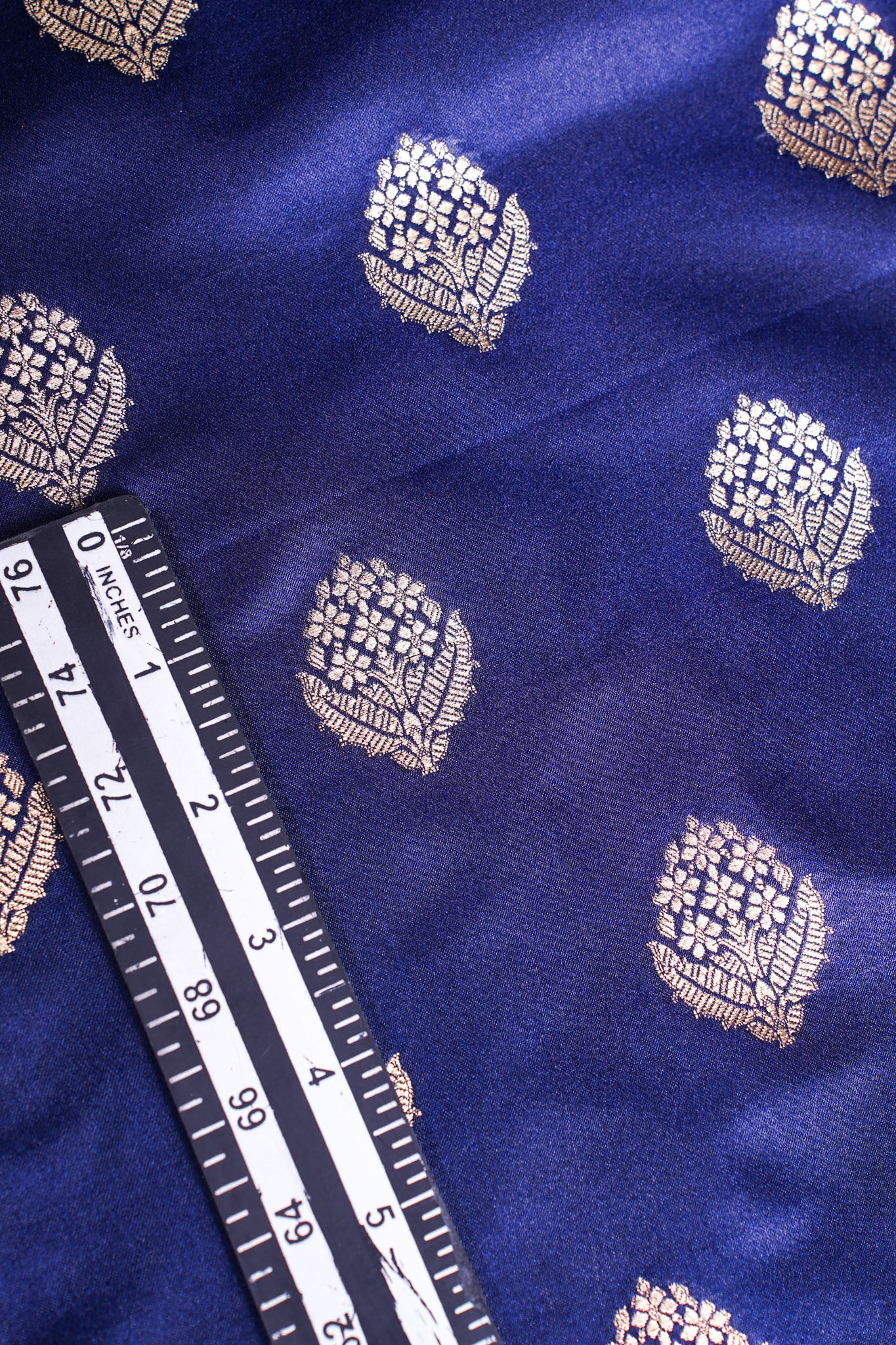 "MCF 9" Banarasi Handwoven Navi Blue Brocade Buta Fabric