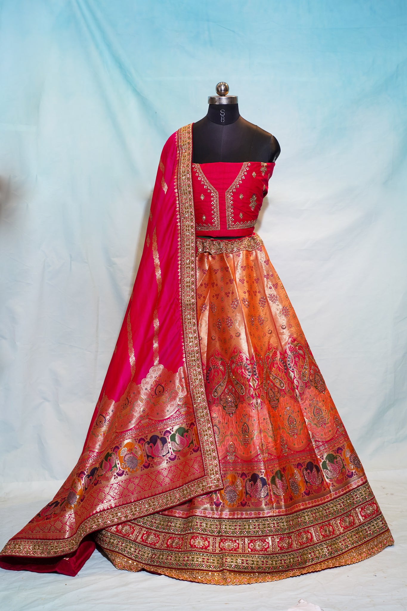 "Mansi 066" Banarasi Meenakari AD Work Silk Lehenga