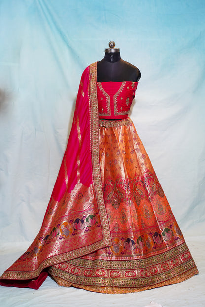 "Mansi 066" Banarasi Meenakari AD Work Silk Lehenga