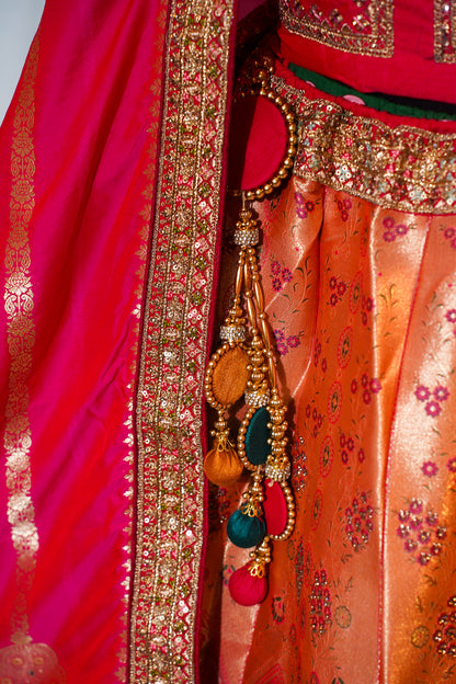 "Mansi 066" Banarasi Meenakari AD Work Silk Lehenga