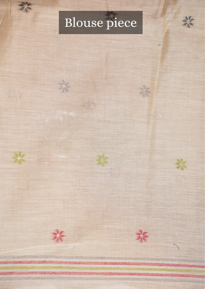 UTSAV BANARAS 331: Khaki Raw Silk Saree with Handwoven Elephant &amp; Floral Pallu