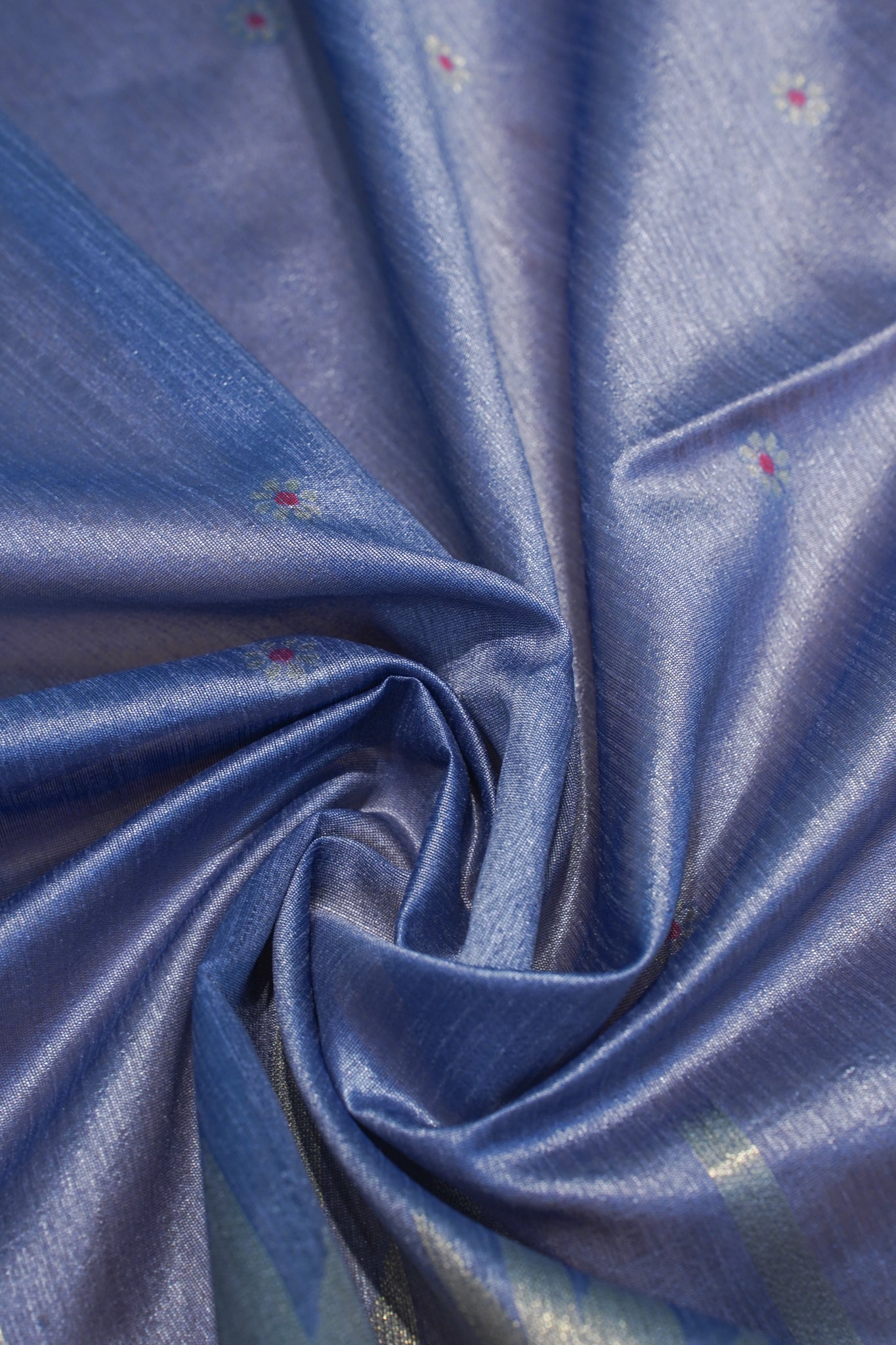 "UTSAV BANARAS 169" Banarasi  Elegant Blue Cotton Tissue Silk Saree With Kamal Butta