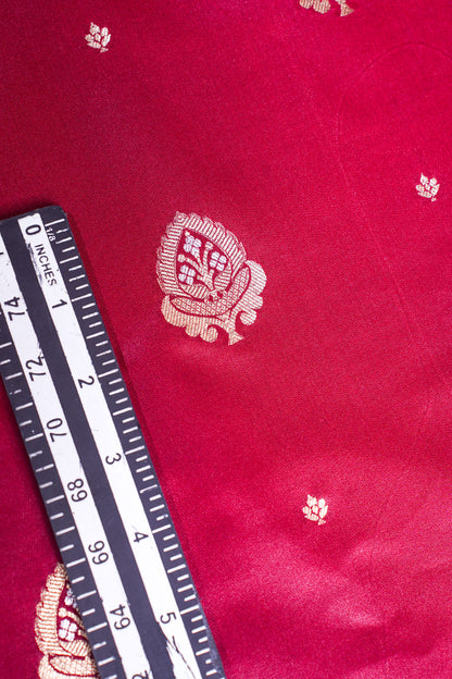"MCF 5" Banarasi Handwoven Rich Maroon Brocade Buta Fabric