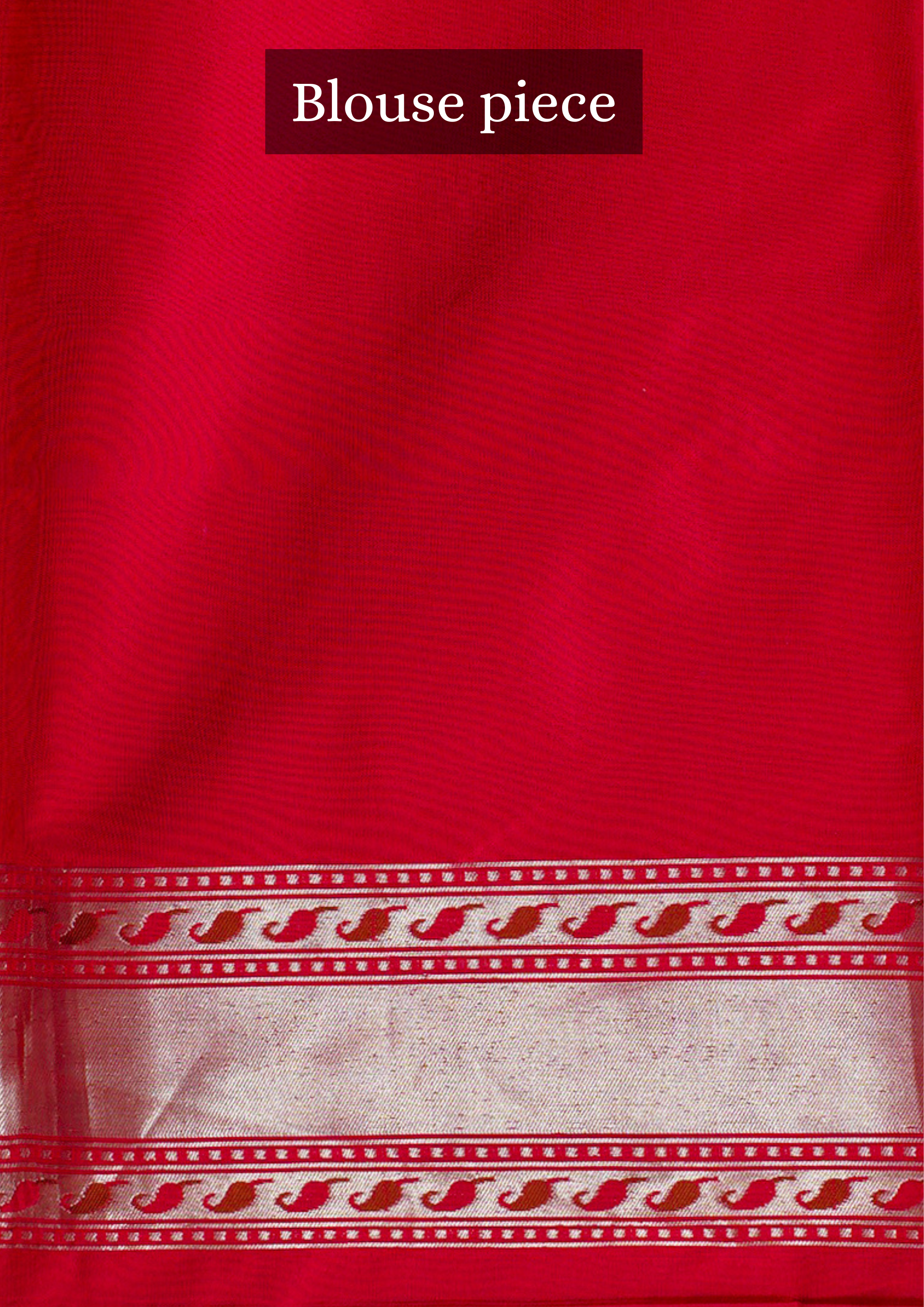 Founder Choice 031: Pearl &amp; Red Pure Handloom Katan Silk Saree with Kadiyal Border| Silk Mark Certified
