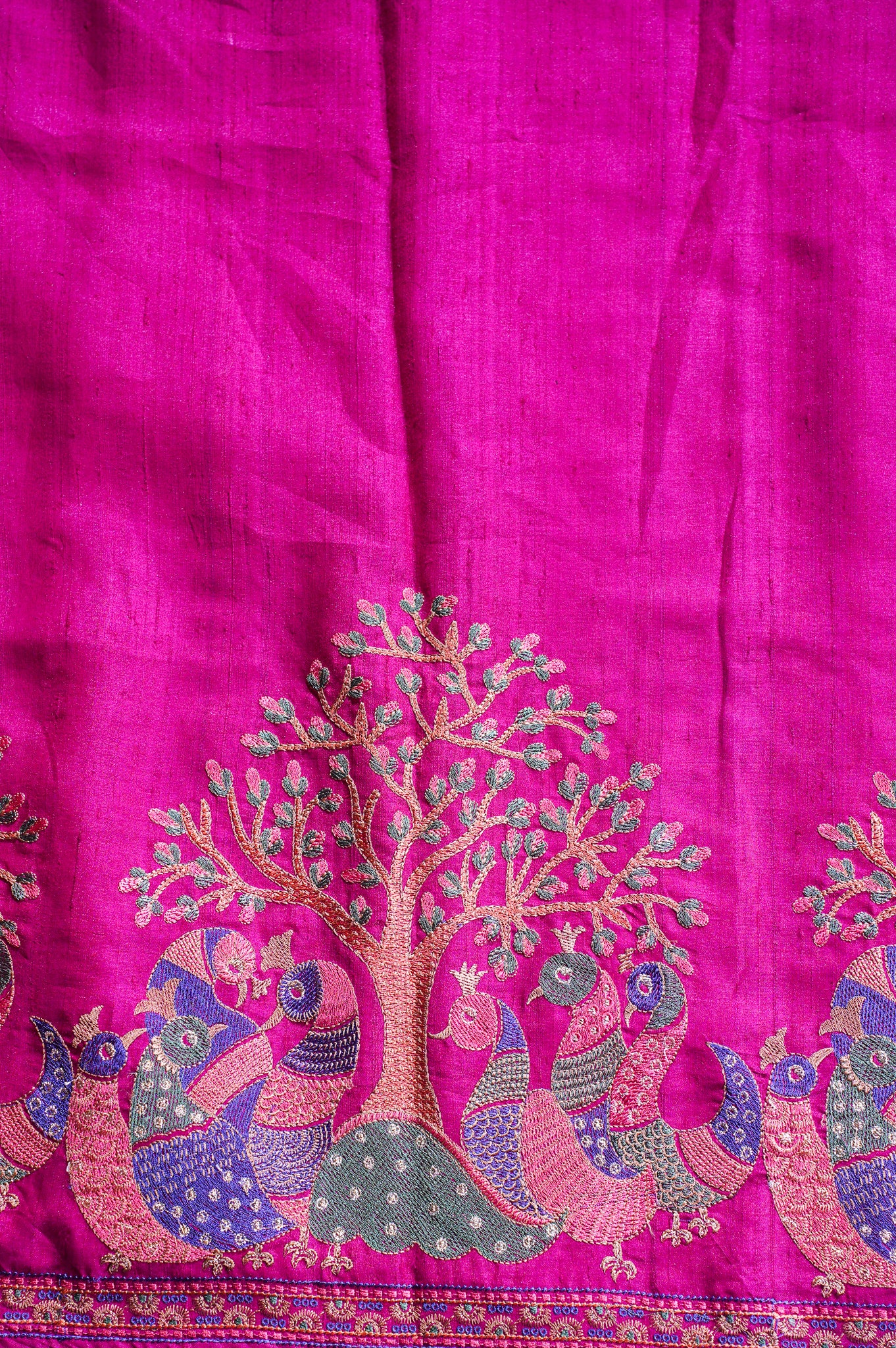 "Founder Choice 003" Banarasi Pure Embroidery Tusser Silk With Kadhai Work