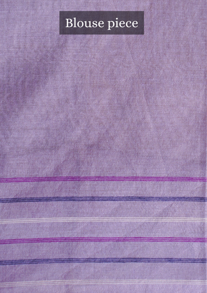 UTSAV BANARAS 333: Lavender Raw Silk Saree with Handwoven Floral Pallu