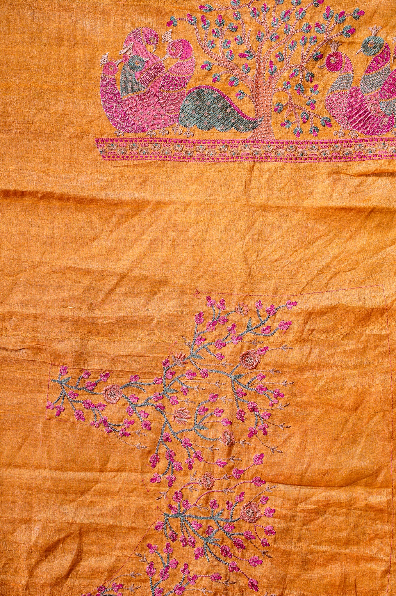 "Founder Choice 003" Banarasi Pure Embroidery Tusser Silk With Kadhai Work