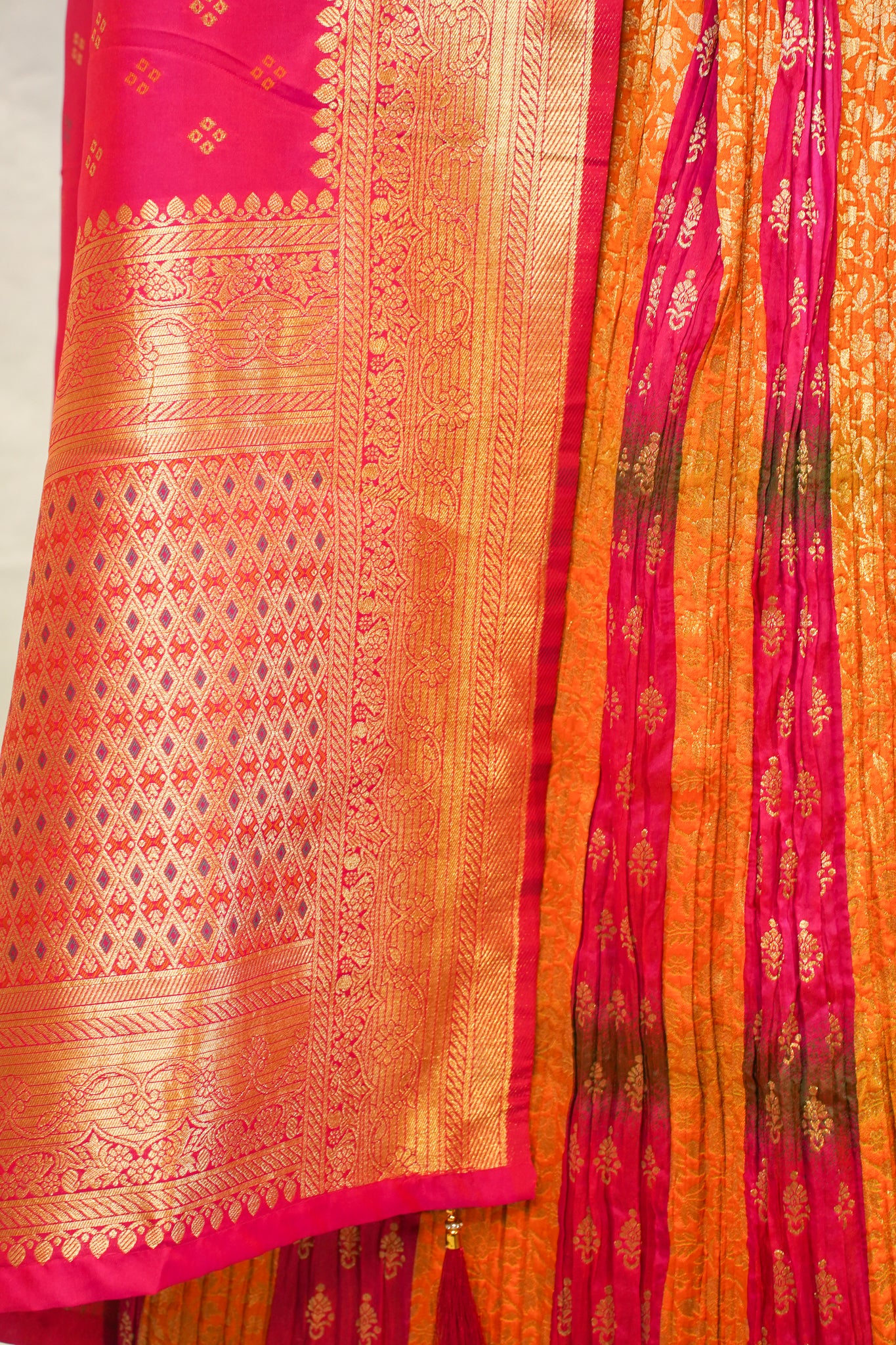 "MANSI 024" Banarasi Crush Rangkat Silk Lehenga with Elegant Cutwork Border