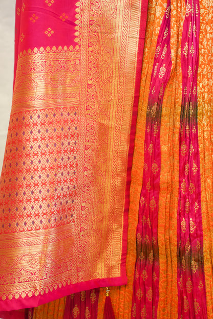 "MANSI 024" Banarasi Crush Rangkat Silk Lehenga with Elegant Cutwork Border
