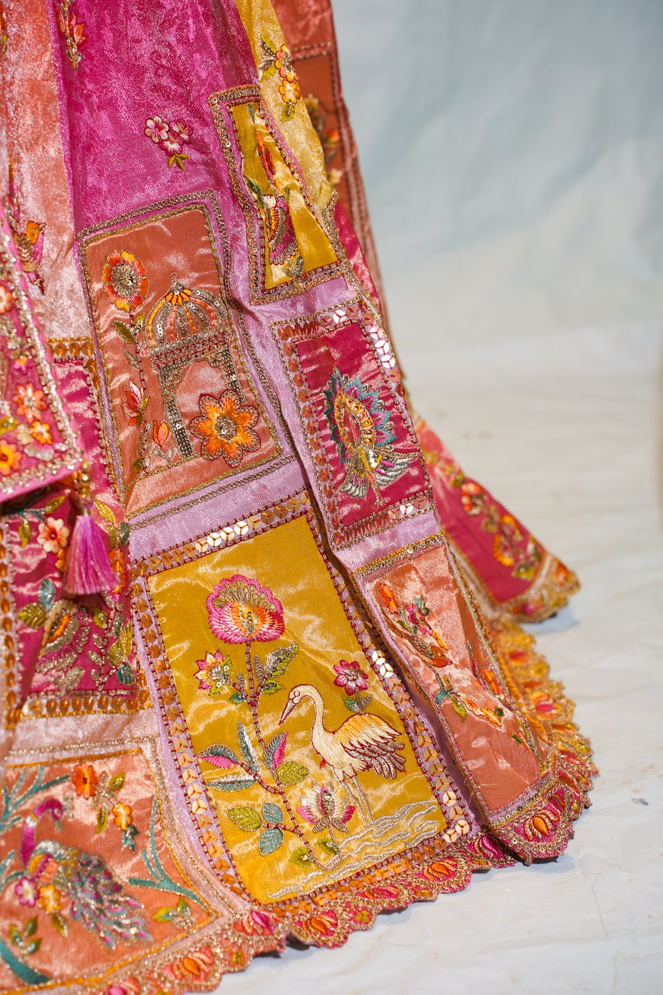 "Mansi 059" Banarasi Rangkat Pattern Kadhai Work Tissue Silk Lehenga
